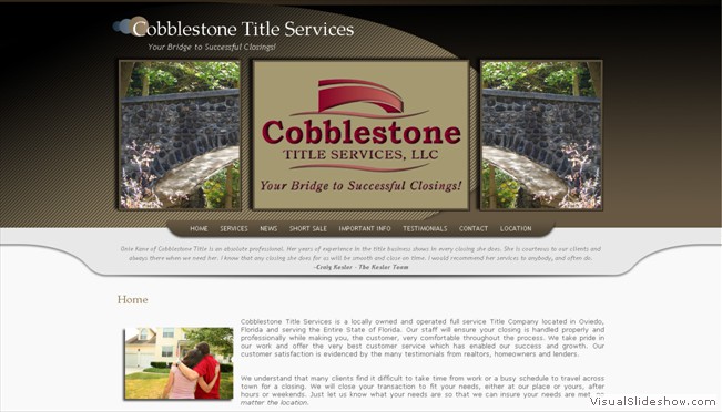 Cobblestone Title Services, Inc - Custom Business-Based Website Example Cobblestone Title Services, Inc - Custom Business-Based Website Example