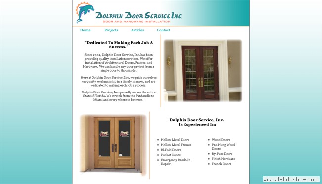 Dolphin Door Service, Inc - Snap Site Example Dolphin Door Service, Inc - Snap Site Example